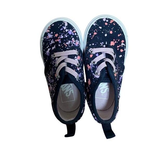Vans Other - Vans Size 6 Toddler Navy with Pink Paint Splatter